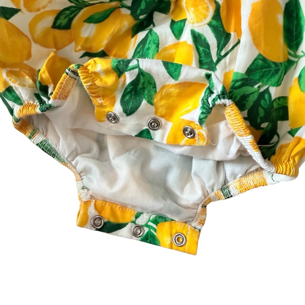 Cynthia Rowley Lemon Print Baby Romper Size 3-6 M - Picture 3 of 4